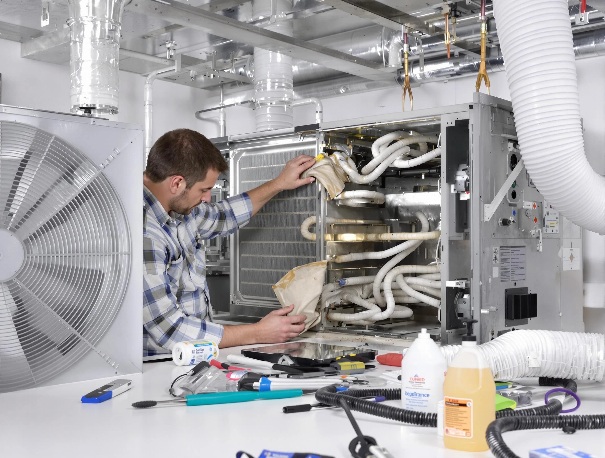 Fort Lee Air Duct Cleaning specialist performing precision AC coil cleaning in Fort Lee