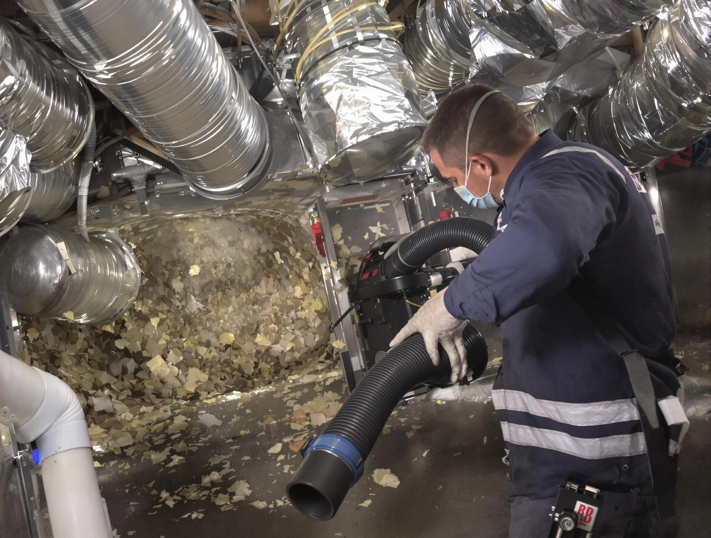 Fort Lee Air Duct Cleaning specialist operating negative pressure cleaning equipment for thorough duct maintenance in Fort Lee