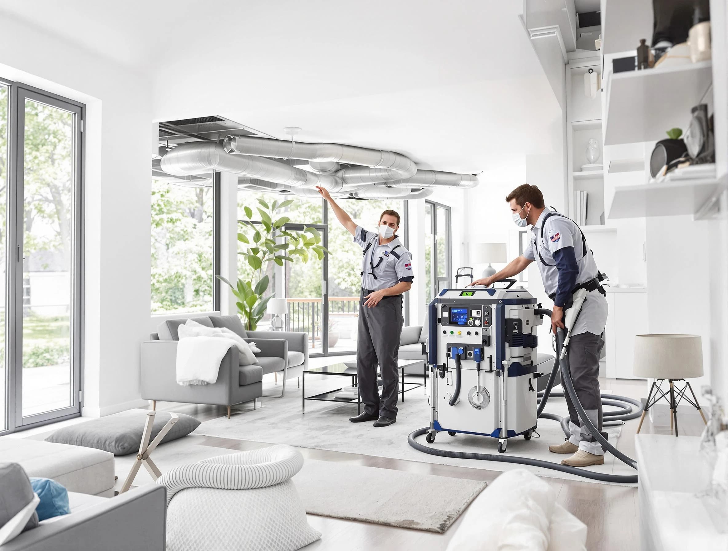 Fort Lee Air Duct Cleaning professional conducting pure air duct cleaning with state-of-the-art equipment in Fort Lee