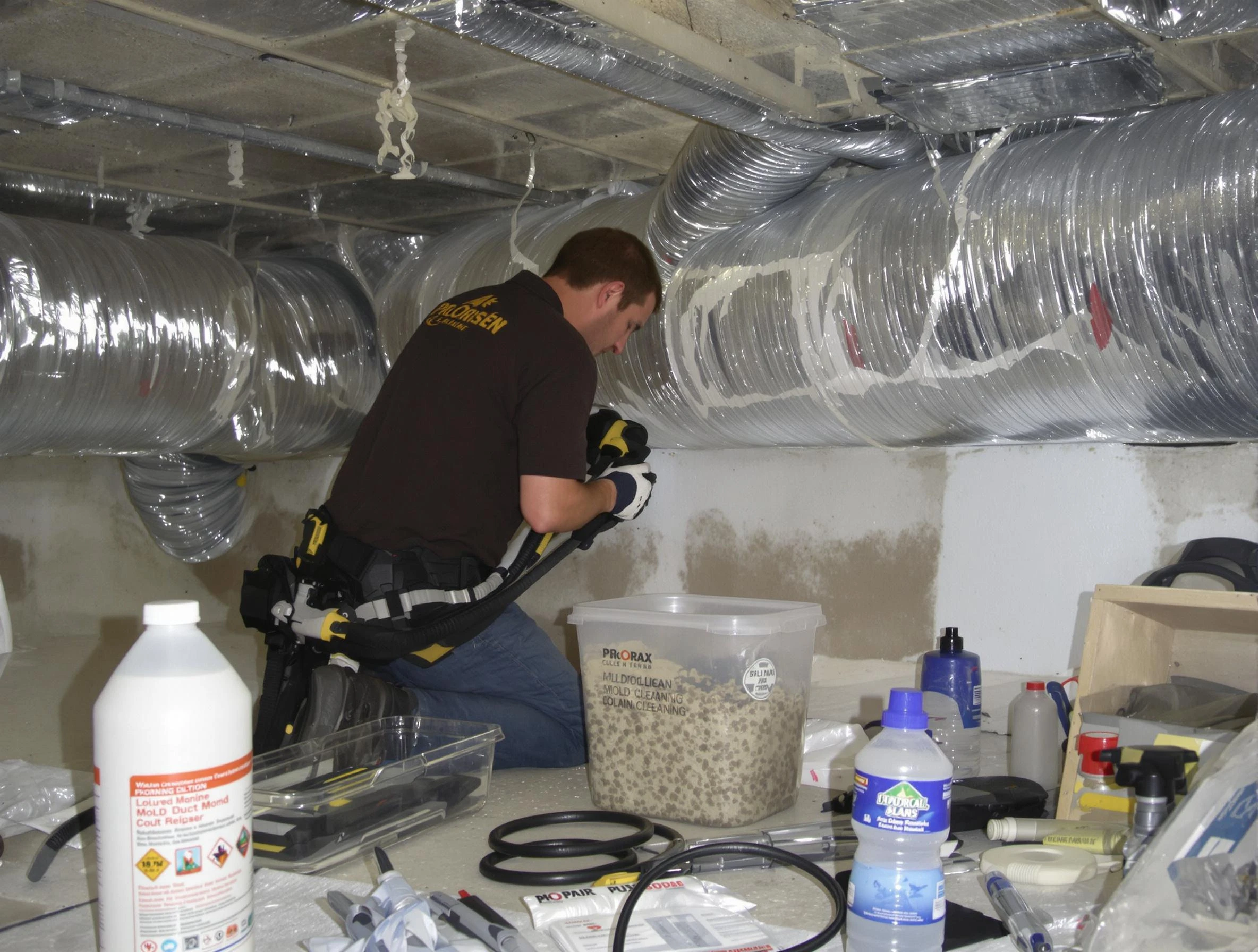 Fort Lee Air Duct Cleaning specialist performing professional mold removal from air ducts in Fort Lee